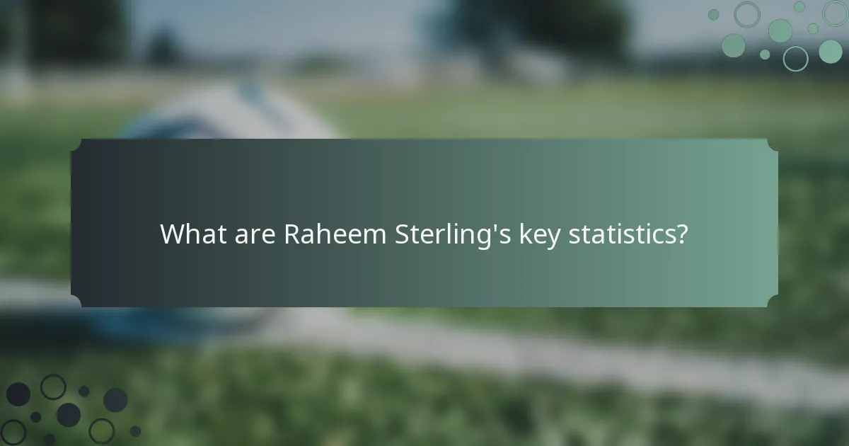 What are Raheem Sterling's key statistics?