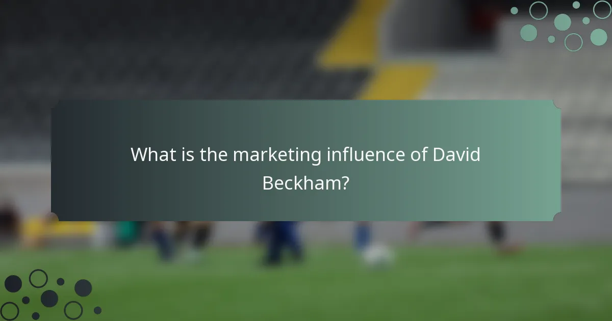 What is the marketing influence of David Beckham?
